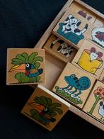 Houten vintage Memoryspel voor Kleuters, Ophalen, 10 tot 50 stukjes, Zo goed als nieuw, Van hout