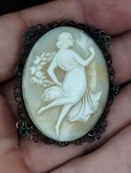 Zeldzame broche Oude Frankrijk Cameo, Ophalen of Verzenden, Zo goed als nieuw, Zilver, Overige materialen