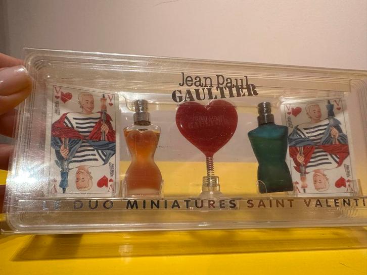 JPG Duo Miniaturen Valentijn 1997 Vintage, Sieraden, Tassen en Uiterlijk, Uiterlijk | Parfum, Zo goed als nieuw, Ophalen of Verzenden