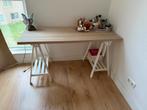 Ikea Lagkapten/Mittback Bureau - Wit Eiken Effect, Huis en Inrichting, Bureaus, Ophalen, Zo goed als nieuw, Bureau