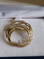 14 karaat gouden broche met diamantjes, Sieraden, Tassen en Uiterlijk, Broches, Verzenden, Zo goed als nieuw, Goud, Goud