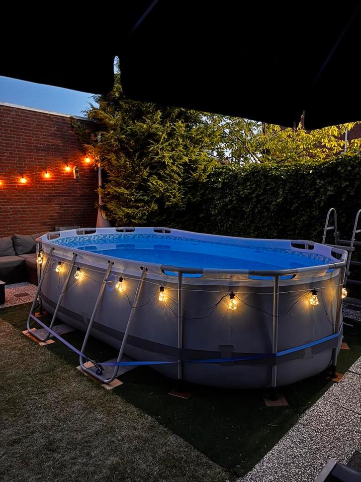 Bestway opzet zwembad inclusief warmtepomp, Tuin en Terras, Zwembaden, Zo goed als nieuw, Opzetzwembad, 120 cm of meer, 400 cm of meer