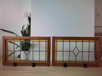 Twee raampjes glas in lood, Ophalen, Minder dan 80 cm, Glas in lood, Minder dan 80 cm