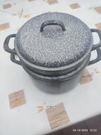 Izgst emaille wolkjes stoompan /stoom pan rijstkoker 23cm, Huis en Inrichting, Ophalen of Verzenden, Gebruikt, Overige materialen