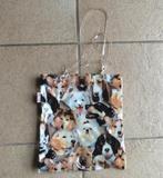 Pink Lady hondenprint tas schoudertasje damestas hondjes, Ophalen of Verzenden, Zo goed als nieuw, Bruin, Schoudertasje