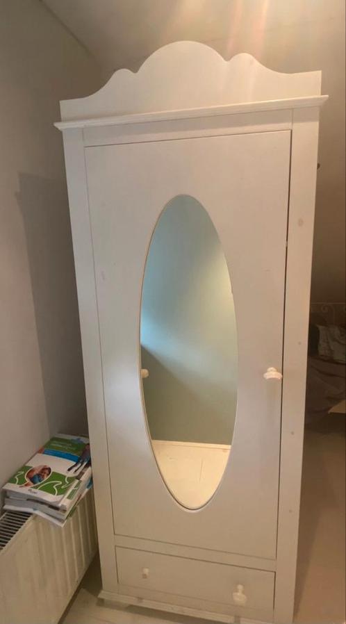 meiden- kast met hang /leg met spiegel., Huis en Inrichting, Kasten | Kledingkasten, Gebruikt, 100 tot 150 cm, 25 tot 50 cm, Ophalen