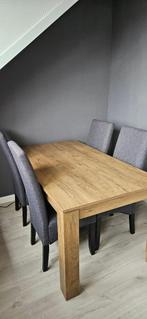 Set eettafel, eetkamerstoelen en salontafel Vedde en Bakkely, Ophalen, 50 tot 100 cm, Zo goed als nieuw, Minder dan 50 cm