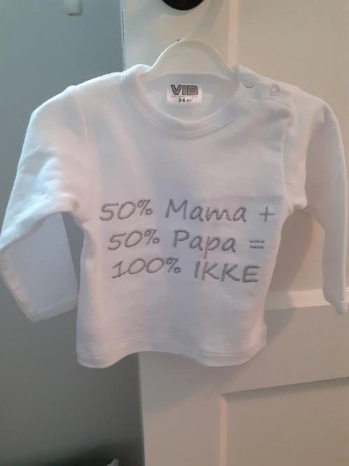 VIB shirtje met tekst, 3-6 maanden, lange mouw, Kinderen en Baby's, Babykleding | Overige, Zo goed als nieuw, Jongetje of Meisje