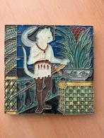 Porceleyne Fles Metseltegel - Gelaarsde Kat, Ophalen of Verzenden