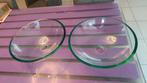 2 stuks Waskom Rond 42 cm Helder Glas, Ophalen, Minder dan 50 cm, Gebruikt, Overige typen