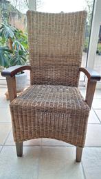 6 Eetkamerstoelen, Huis en Inrichting, Stoelen, Ophalen, Riet of Rotan, Gebruikt, Bruin