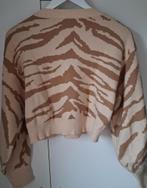 korte trui crop sweater Loavies zebra print S/M bruin beige, Beige, Ophalen of Verzenden, Maat 36 (S), Loavies