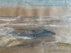 Pastel Tekening Kustlandschap - Haissl Gesigneerd Ingelijst, Antiek en Kunst, Ophalen of Verzenden