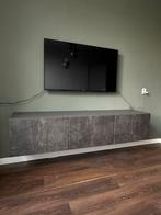 Ikea Besta TV Meubel - Donkergrijs, Ophalen, Kunststof, 150 tot 200 cm, Zo goed als nieuw