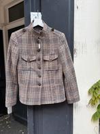 River Woods wollen blazer bruin ruit 38, Kleding | Dames, Ophalen of Verzenden, Zo goed als nieuw, Maat 38/40 (M), Bruin