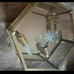 Art deco Vintage Plafondlamp Goud/Glas, Huis en Inrichting, Ophalen, Zo goed als nieuw, Glas