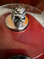 Massief zilveren skull ring. Uit India xl, Nieuw, Ophalen of Verzenden, Dame of Heer, Zilver