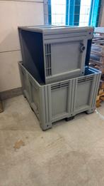 Palletbox 1 x grijs met deksel, Ophalen, Gebruikt, 100 cm of meer, 60 cm of meer