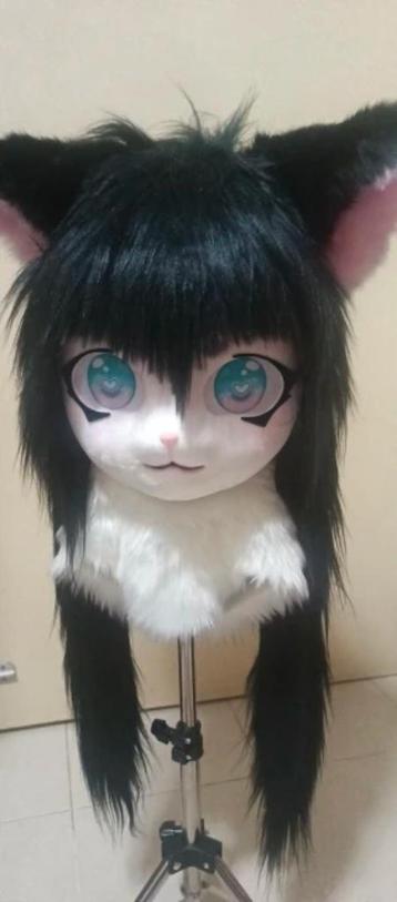 Japans Furry Kat Masker Fursuit Dier Poes Kostuum Cosplay beschikbaar voor biedingen