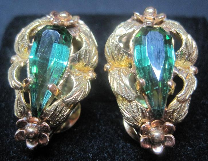 Toermalijn excellent design 14 krt gouden oorbellen ZELDZAAM, Sieraden, Tassen en Uiterlijk, Antieke sieraden, Oorbellen, Goud