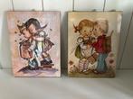 Vintage Retro Schilderijtjes Eva Harta & Hummel, Ophalen of Verzenden