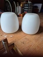 2 Schoollampen Melkglas - Onbeschadigd, Huis en Inrichting, Ophalen, 25 tot 50 cm, Wit, Zo goed als nieuw