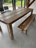 Houten eettafel & bank sloophout Piet Hein Eek stijl, Huis en Inrichting, Ophalen, 100 tot 150 cm, 200 cm of meer, Piet Hein Eek
