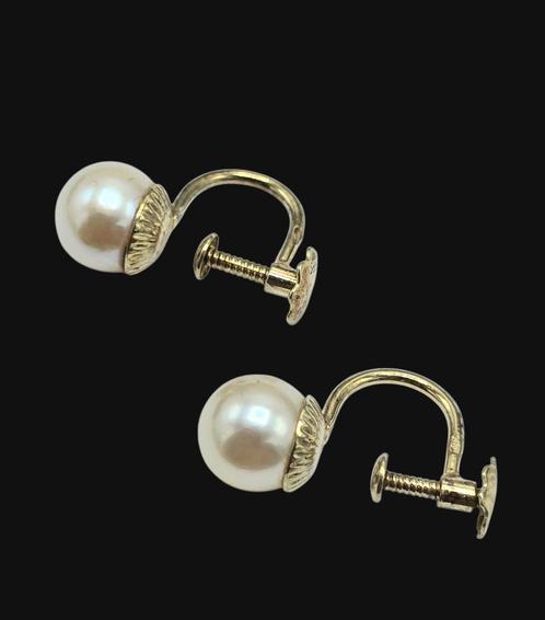 14 karaats gouden Parel oorbellen, Sieraden, Tassen en Uiterlijk, Oorbellen, Zo goed als nieuw, Goud, Goud, Ophalen of Verzenden