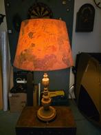 Nostalgische schemerlamp met onyx voet, Ophalen, Metaal, Gebruikt, 50 tot 75 cm