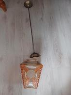Karakteristieke glazen hanglamp  brocant, Ophalen, Gebruikt, Minder dan 50 cm