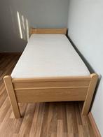 Elektrisch verstelbaar 1-persoonsbed met ombouw, Ophalen, 90 cm, Eenpersoons, Beige