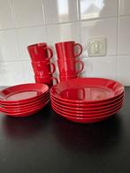 Iittala Teema rood 18 delen als nieuw, Huis en Inrichting, Keuken | Servies, Ophalen, Zo goed als nieuw, Bord(en), Effen