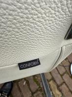 Twee Comfortabele Conform fauteuils wit leer nette staat, Ophalen, Gebruikt, 75 tot 100 cm, Retro. Klassiek. Loungen.