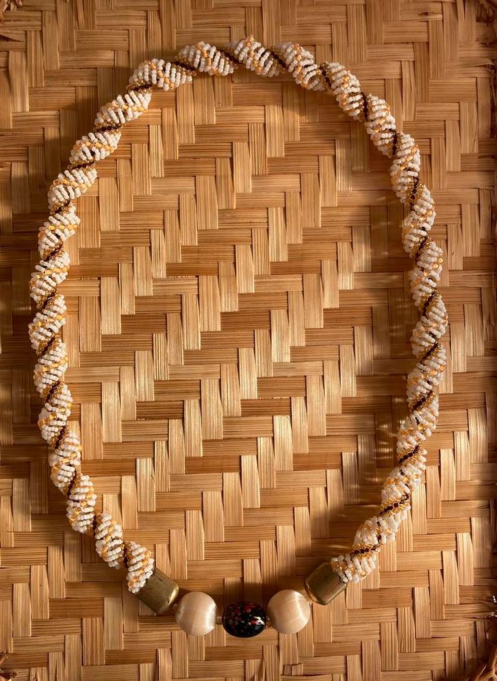 Prachtig Collier, ketting kleine kraaltjes Vintage Jewellery, Sieraden, Tassen en Uiterlijk, Kettingen, Gebruikt, Overige materialen