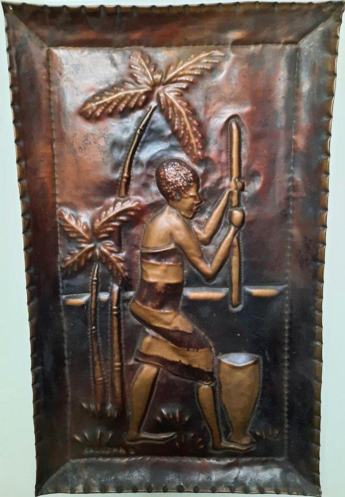 Antieke rood koperen beslagen plaat, Antiek en Kunst, Kunst | Niet-Westerse kunst, Ophalen of Verzenden