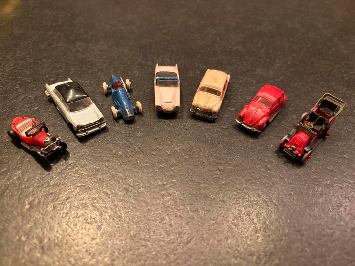 Vintage Mini Auto's - Bespeeld, Defect, Hobby en Vrije tijd, Modelauto's | 1:18, Gebruikt, Auto, Overige merken, Ophalen of Verzenden