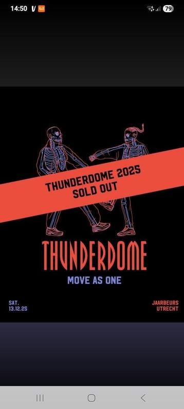 4 x Ticket voor Thunderdome Jaarbeurs Utrecht 13-12-2025 beschikbaar voor biedingen