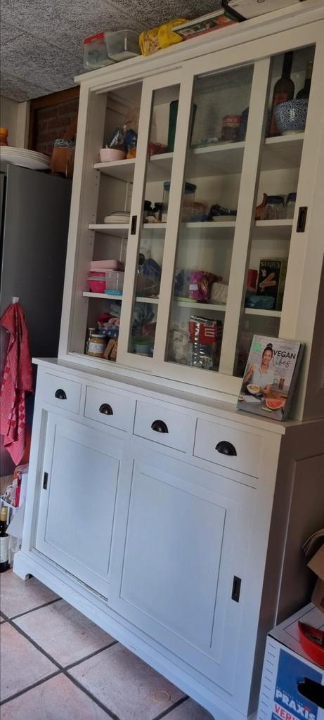 Massief eiken kast, White wash. Originele tekening in foto's, Huis en Inrichting, Kasten | Buffetkasten, Zo goed als nieuw, 200 cm of meer