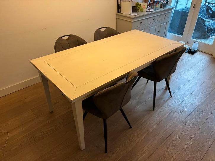 Eettafel wit 180 x 90, Huis en Inrichting, Tafels | Eettafels, Gebruikt, 50 tot 100 cm, 150 tot 200 cm, Rechthoekig, Grenenhout