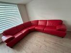 Mooie rode leren bank - Rookvrij & huisdiervrij, Ophalen, Gebruikt, Hoekbank, Leer