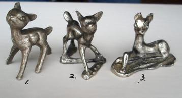 Zilvertinnen hertjes. 3 voor 10 euro. beschikbaar voor biedingen