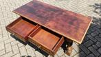 Prachtig zwaar eiken Salontafel met 2 lades, Ophalen, Gebruikt, 100 tot 150 cm, Klassiek