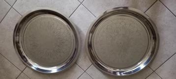 Inox decoratie schalen 56 cm doorsnede  beschikbaar voor biedingen