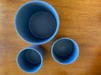 3 delige Bloempot Set Kleur: Blauw Nieuw, Tuin en Terras, Rond, Nieuw, Ophalen of Verzenden, Minder dan 25 cm