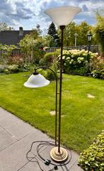 Klassieke dubbele koperen  vloerlamp, Ophalen, Gebruikt, Overige materialen, Klasiek koper.