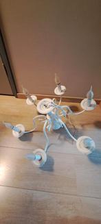 Witte kroonluchter met 6 armen, Ophalen of Verzenden, Gebruikt, Metaal, Klassiek