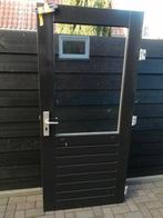 Merbau buiten deur met thermopane 201.5 x 93 cm. 3 puntsluit, Doe-het-zelf en Verbouw, Deuren en Horren, Ophalen, Zo goed als nieuw