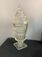 Brocante dekselpot geperst glas, Ophalen of Verzenden