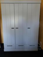 3 deurs grenen Linnenkast, Huis en Inrichting, Kasten | Kledingkasten, Ophalen, Gebruikt, 100 tot 150 cm, 25 tot 50 cm
