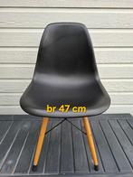 4 x Zwarte kunststof Eetkamerstoel met blank houten Poten, Huis en Inrichting, Stoelen, Ophalen, Gebruikt, Zwart, Vier